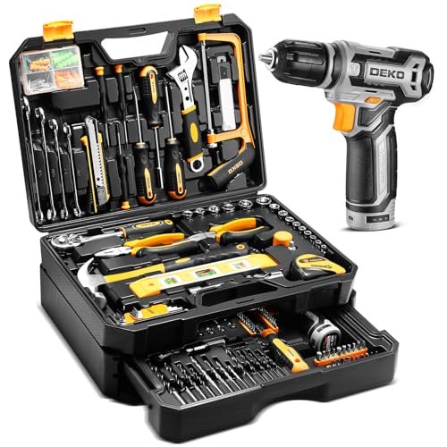 Tool Kit Box Drill Set：DEKOPRO Home Mechanic Toolbox with...