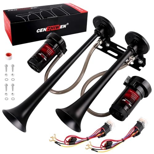 Cenzhiwen Dual Trumpet Metal Air Horn for truck Kit with...