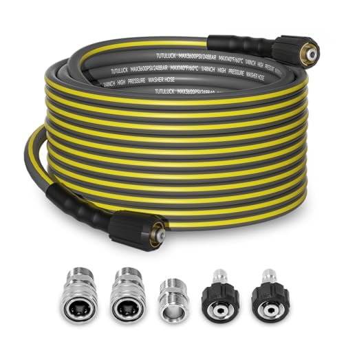 TUTULUCK Flexible Pressure Washer Hose 50FT, 1/4'' Kink...