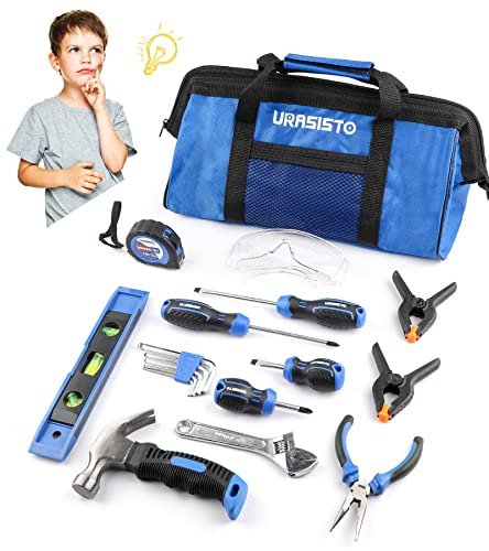URASISTO 18-Piece Kids Tool Set with Tool Storage Bag,...