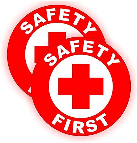 (2) REFLECTIVE RED - Safety First Hard Hat Stickers...