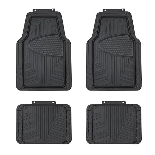 Amazon Basics 4-Piece Premium Rubber Floor Mat for Cars,...