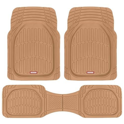 Motor Trend FlexTough Floor Mats for Cars, Beige Deep...