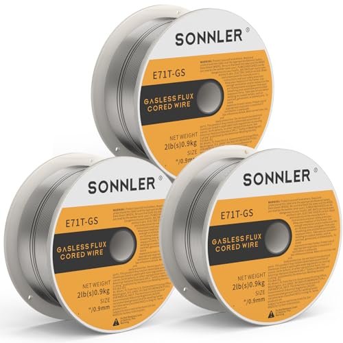 0.035 flux core welding wire, 3 Spools E71T-GS Low...