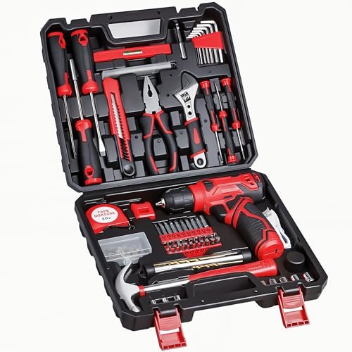 Tool Set - 8V Cordless Drill Kit, 132 Piece Box...