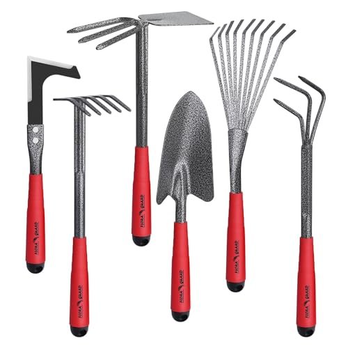 FLORA GUARD Garden Tool Set， 6 Piece Heavy Duty, Large...