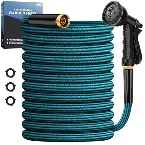 Garden Hose 50ft, Non-Expanding Water Hose Ultra...