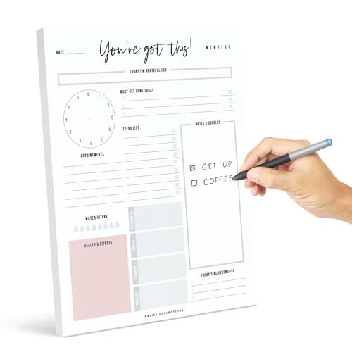 Boost Productivity with Undated Daily Planner - 50 Tear-Off...