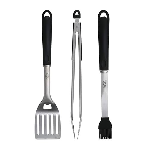 Kingsford Stainless Steel 3-Piece BBQ Tool Set | Tongs,...