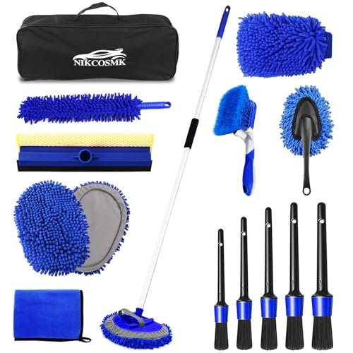 62'' Car Wash Brush Kit Mitt Mop Sponge with Long...