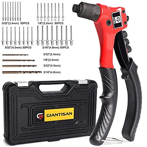 Rivet Gun, GIANTISAN Pop Rivet Tool Kit with 200 Rivets...