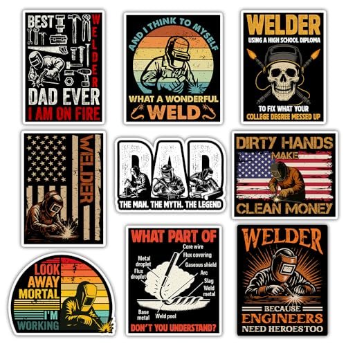 BAVAHA (10pcs) Funny Welder Stickers Welding Hood Sticker...