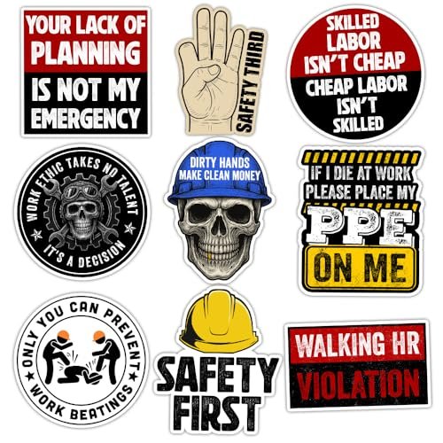 ULTRAVUTT [9pcs-3''] Hard Hat Sticker, Safety Third Sticker...