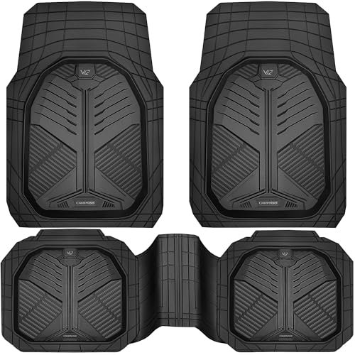 CAR PASS Heavy Duty Rubber Car Mats, Deep-Dish Odorless...