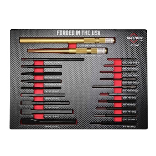 Mayhew Tools 60210F Punch and Chisel Set, 21-Piece with...