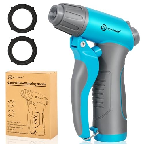 AUTOMAN Garden Hose Nozzle, 4 Adjustable Patterns Hose...