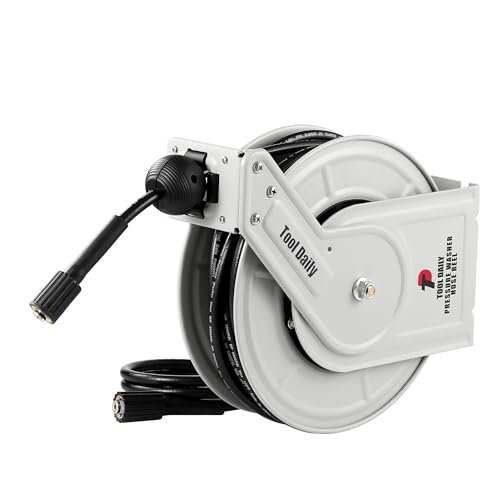 Tool Daily Retractable Pressure Washer Hose Reel 60 FT x...