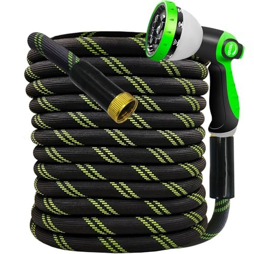 Junredy Garden Hose 25 FT, NON-EXPANDABLE Heavy-Duty...