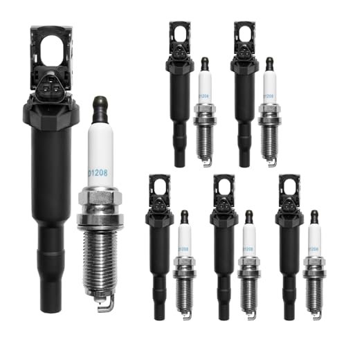 Ignition Coil & Spark Plugs Set of 6 Compatible with...