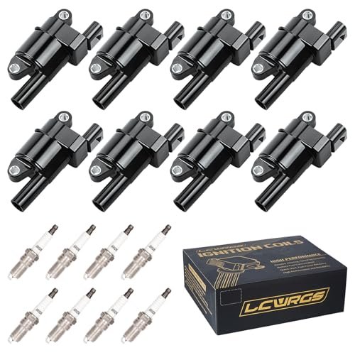 Set of 8 Round Ignition Coil Pack & Spark Plugs...