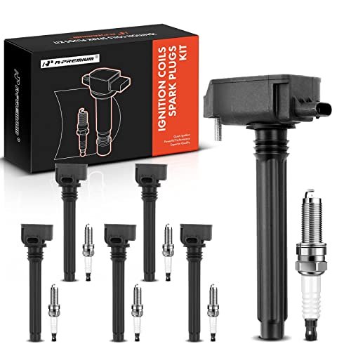 A-Premium Set of 6 Ignition Coil Pack and Iridium Spark...