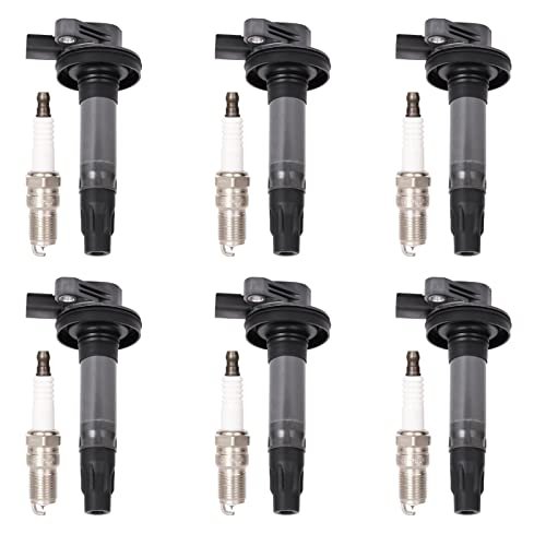 Set of 6 Ignition Coil Pack and Spark Plugs Fits...