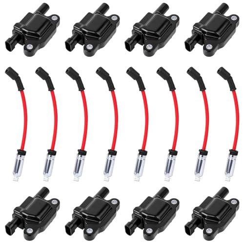 8 Pcs Spark Plug Wires & Ignition Coil Pack Fit...