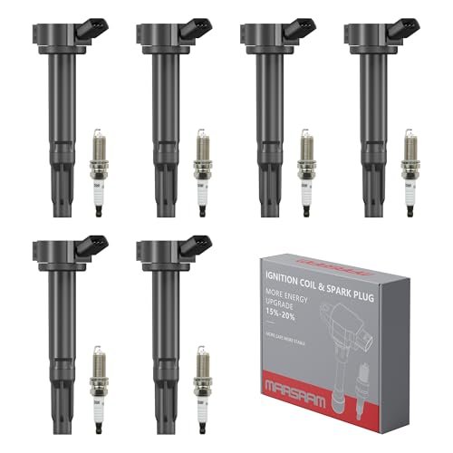Marsram UF487 Ignition Coil Pack & Double Iridium Spark...