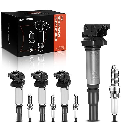A-Premium Set of 4 Ignition Coil Pack and Iridium Spark...