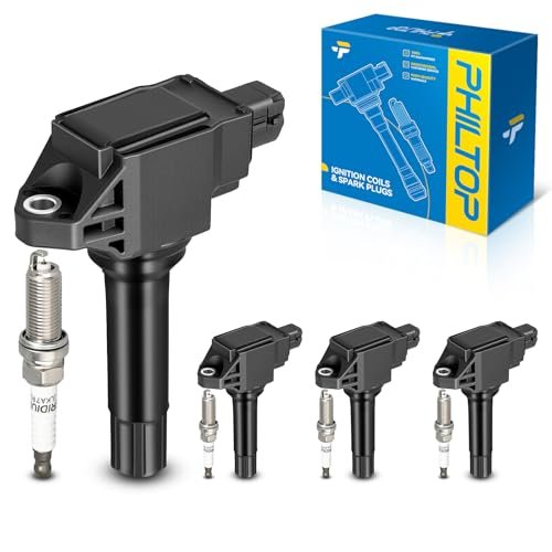 PHILTOP Set of 4 Ignition Coil Pack and Iridium Spark...