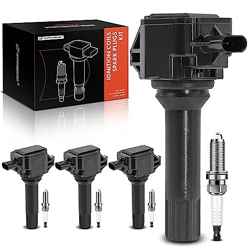A-Premium Set of 4 Ignition Coil Pack and Iridium Spark...