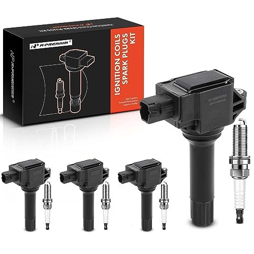 A-Premium Set of 4 Ignition Coil Pack and Iridium Spark...