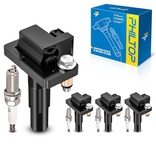 PHILTOP Set of 4 Ignition Coil Pack and Iridium Spark...