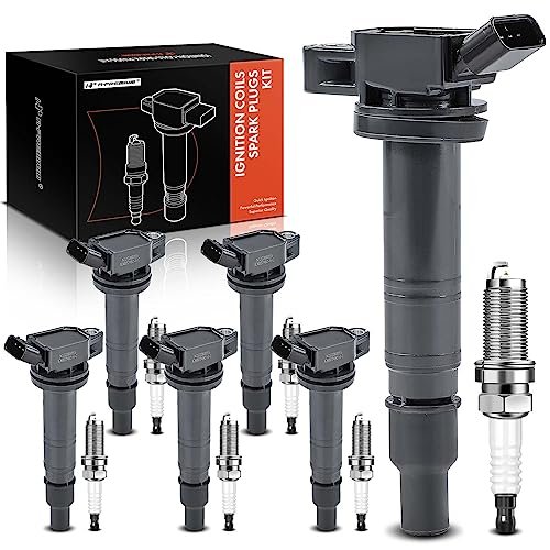 A-Premium Set of 6 Ignition Coil Pack and Iridium Spark...