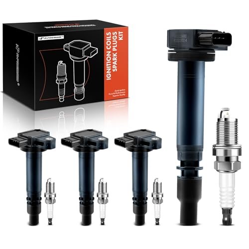A-Premium Set of 4 Ignition Coil Pack and Iridium Spark...