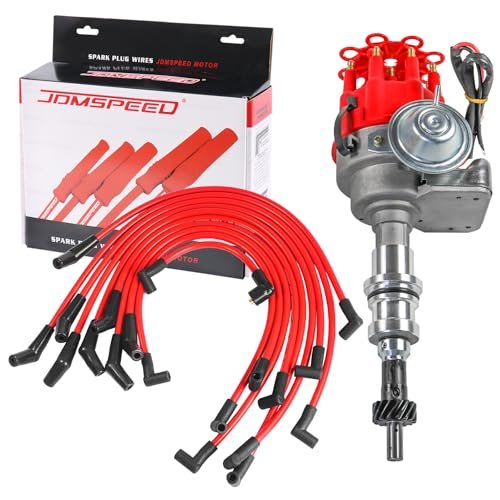 JDMSPEED New Red Cap Distributor and Plug Wires 289-302...