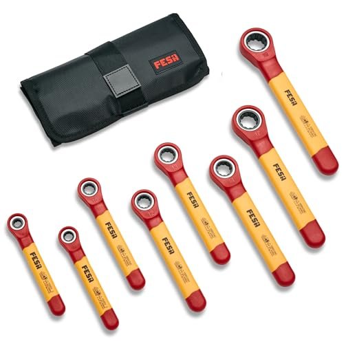 FESA Insulated Ratchet Wrench Set - 8-Piece 1000V Box...