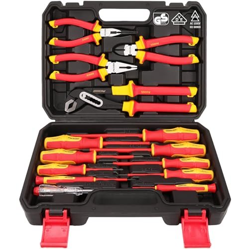 Insulated Screwdriver & Pliers Set: 14-Piece VDE Insulated...