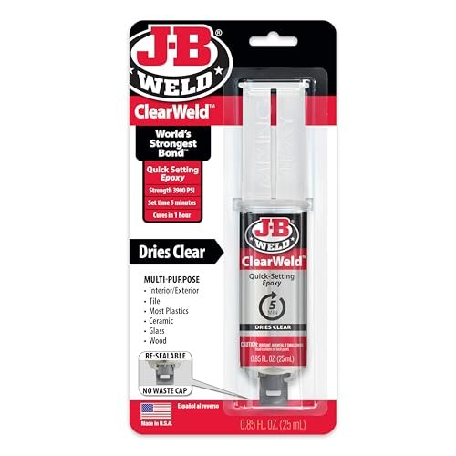 J-B Weld 50112 ClearWeld 5 Minute Set Epoxy Syringe -...