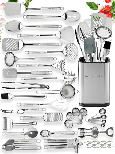 Home Hero 54 Pcs Stainless Steel Kitchen Utensils Set -...