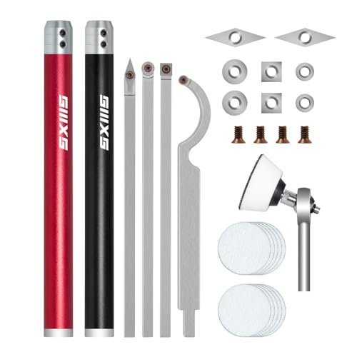 SIIIXS Carbide Tip Wood Lathe Turning Tool set With Bowl...