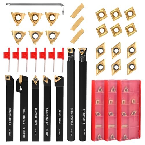 VerRich 28Pcs Kit Indexable Lathe Turning Tools,7PCS...