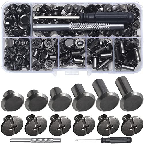 YORANYO 110Sets Chicago Screws Leather Rivets Assorted...