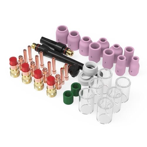YESWELDER 49Pcs TIG Welding Torch Stubby Gas Lens #10...
