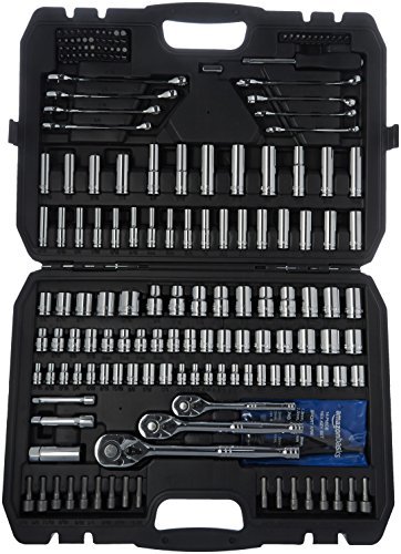 Amazon Basics Mechanic's Socket Tool Set With Case, SAE...
