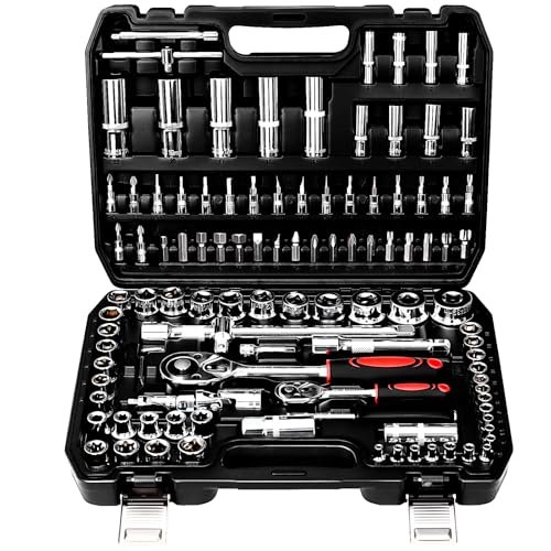 TLGREEN 108 Pcs Mechanic Socket Tool Kit,CR-V Steel Metric...