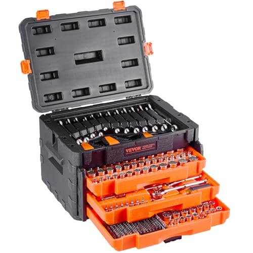VEVOR Mechanics Tool Set and Socket Set, 450 Pcs, 1/4,...