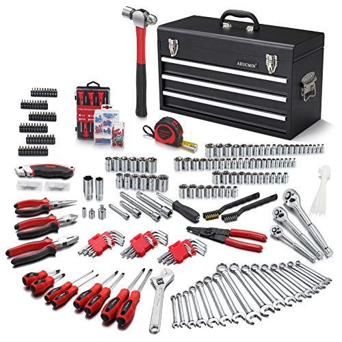 ARUCMIN 438-Piece Mechanics Tool Set with 3-Drawer Heavy...