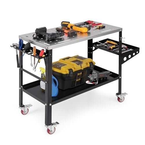 ERGOMASTER Rolling Welding Table, 36'' x 18'' Welding Table...