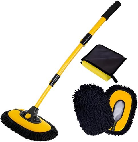 BMLEI Car Wash Brush with Long Handle, Microfiber Towels...